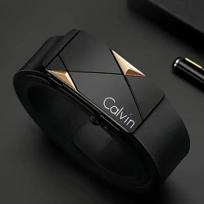 Ceinture élégante en cuir PU pour homme