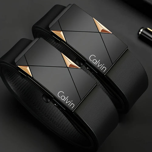 Ceinture élégante en cuir PU pour homme